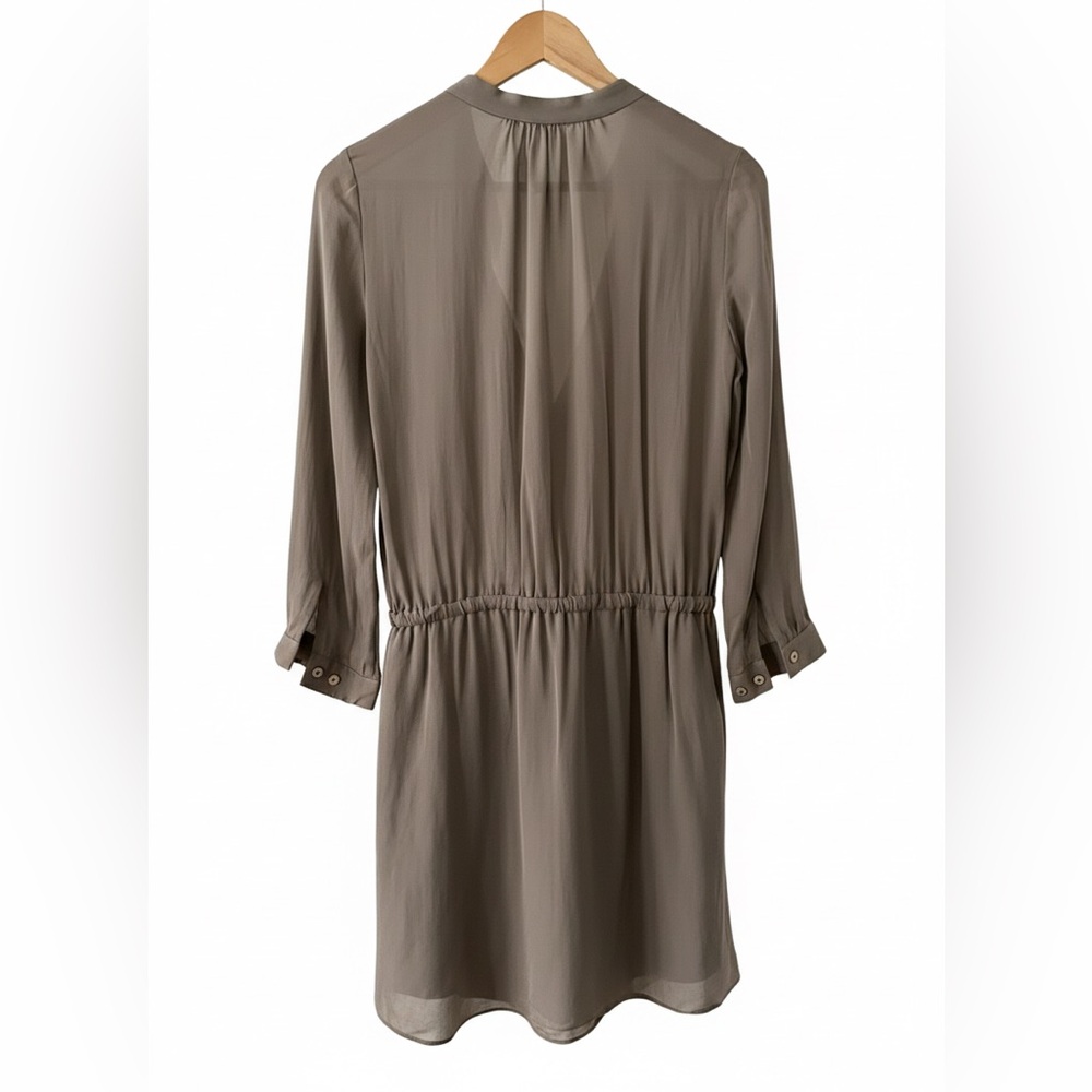 Aritzia Babaton Bennett 100% silk mini dress taupe colour size S